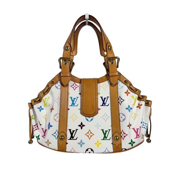 Louis Vuitton 2004 Takashi Murakami Blanc Multicolor Monogram Theda PM Handbag - Picture 3 of 10